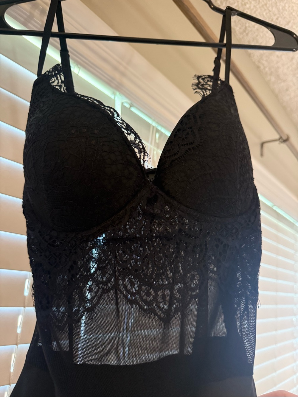 Windsor Black Lace Mesh Bodysuit - Picture 2 of 6